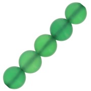 Perles rondes 6 mm pierre gemme teintée - Onyx Vert dépoli effet givré x15
