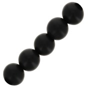 Perles rondes 3 mm pierre gemme - Onyx Noir dépoli effet givré x25|raw }}