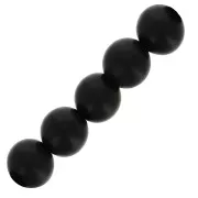Perles rondes 3 mm pierre gemme - Onyx Noir dépoli effet givré x25