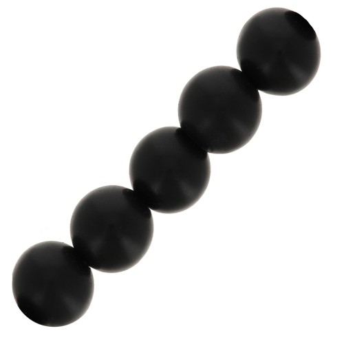 Perles rondes 3 mm pierre gemme - Onyx Noir dépoli effet givré x25