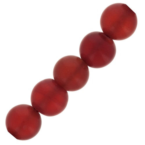 Perles rondes 3 mm pierre gemme teintée - Onyx Rouge dépoli effet givré x25