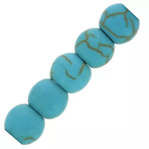 Perles rondes 4 mm pierre gemme - imitation Turquoise dépoli effet givré x20