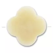 Perle de Tagua - forme tréfle 15 mm - Naturel x1