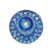 Cabochon rond en résine 10 mm - Strass - effet Blue AB x1