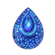 Cabochon goutte en résine 18x13 mm - Strass - effet Blue AB x1