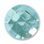 Cabochon facetté en verre 14 mm Aquamarine x1