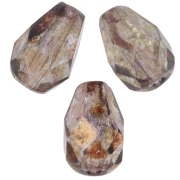 Perles poires facettées 7x5 mm - Crystal Lila Gold Luster x25
