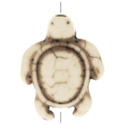 Perle tortue 18x14 mm imitation Howlite teintée - Ivoire x1|raw }}