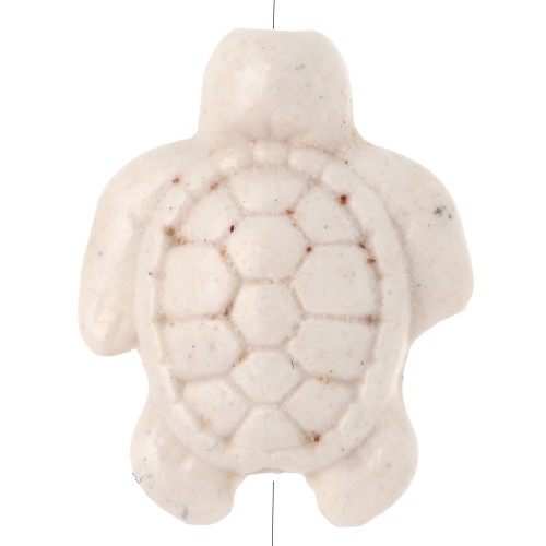 Perle tortue 18x14 mm imitation gemme - Ivoire x1