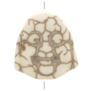 Perles tête de Bouddha 20x19 mm imitation Howlite teintée - Ivoire x4