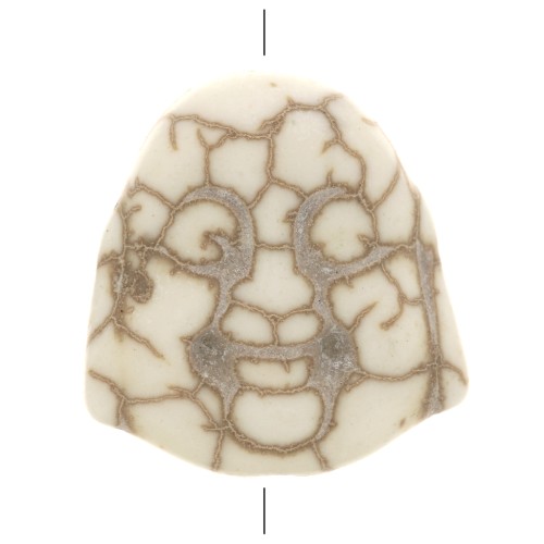 Perles tête de Bouddha 20x19 mm imitation Howlite teintée - Ivoire x4