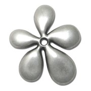 Fleur 60 mm Placage Argent fin vieilli x1