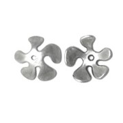 Coupelle pétales 15 mm Placage Argent fin vieilli x1