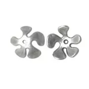 Coupelle pétales 15 mm Placage Argent fin vieilli x1