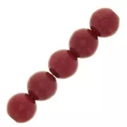 Perles rondes 4 mm imitation Howlite teintées - Rouge x30