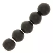 Perles rondes 4 mm imitation Howlite teintées - Noir x30