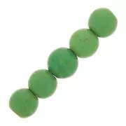Perles rondes 4 mm imitation Howlite teintées - Vert x30