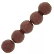 Perles rondes 4 mm imitation Howlite teintées - Marron x30