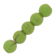 Perles rondes 6 mm imitation Howlite teintées - Vert clair x20