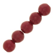 Perles rondes 8 mm imitation Howlite teintées - Rouge x10|raw }}