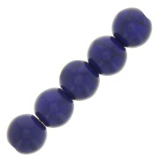 Perles rondes 8 mm imitation Howlite teintées - Bleu foncé x10