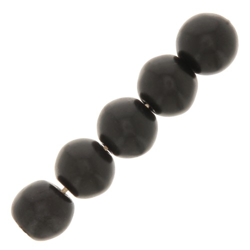 Perles rondes 8 mm imitation Howlite teintées - Noir x10