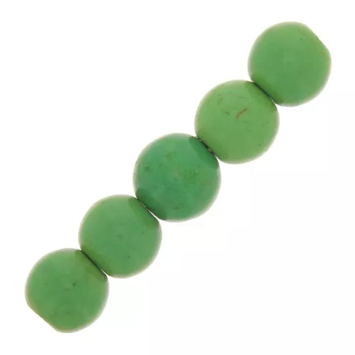 Perles rondes 8 mm imitation Howlite teintées - Vert x10