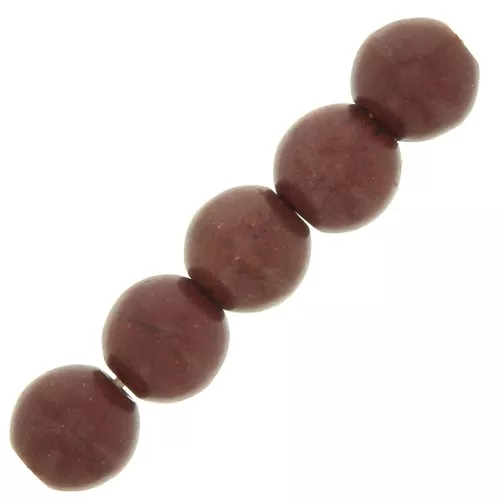 Perles rondes 8 mm imitation Howlite teintées - Marron x10