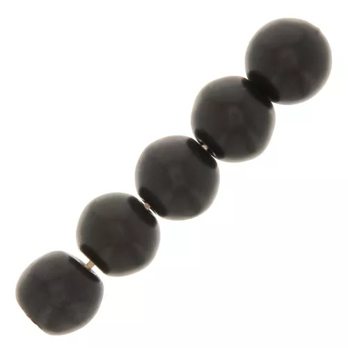 Perles rondes 10 mm imitation Howlite teintées - Noir x10