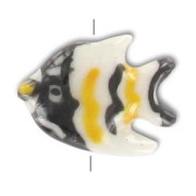 Poisson en céramique 18x23 mm Noir/Jaune x1|raw }}