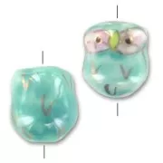Chouette en céramique 15x13 mm Verte x1