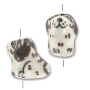 Chien en céramique 14x10 mm Brun x1