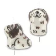 Chien en céramique 14x10 mm Brun x1