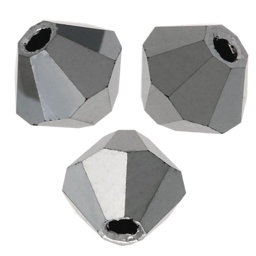 Perles toupies Preciosa - Rondelle Bead 3 mm - Jet Light Hematite Full x30