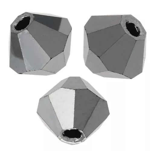 Perles toupies Preciosa - Rondelle Bead 3 mm - Jet Light Hematite Full x30