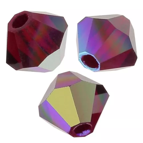 Perles toupies Preciosa - Rondelle Bead 3 mm - Siam AB x30