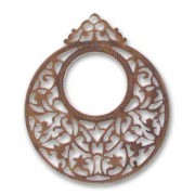 Pendentifs légers travaillés 59 mm cuivré vieilli x6|raw }}