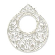 Pendentifs légers travaillés 59 mm argenté x6