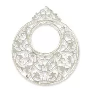 Pendentifs légers travaillés 59 mm argenté x6