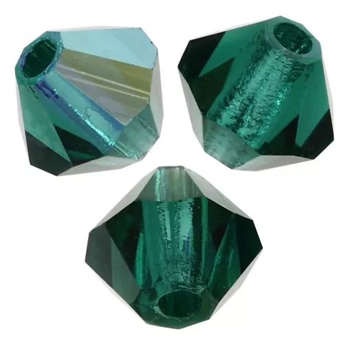 Perles toupies Preciosa - Rondelle Bead 3 mm - Emerald AB x30