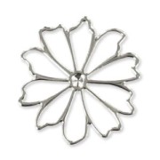 Pendentifs légers fleurs 40 mm black  nickel x6|raw }}