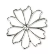Pendentifs légers fleurs 40 mm black  nickel x6
