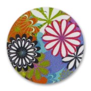 Pendentif fleurs 50 mm en bois décoré Pop x1