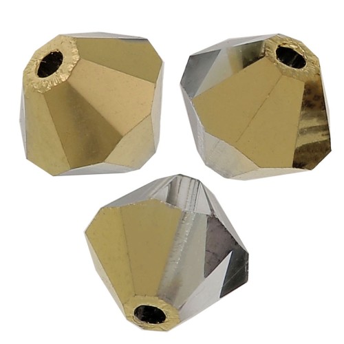 Perles toupies Preciosa - Rondelle Bead 3 mm - Crystal Aurum Half x30