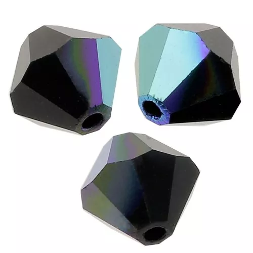 Perles toupies Preciosa - Rondelle Bead 5 mm - Jet AB x12