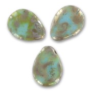 Gouttes plates 12x16 mm Turquoise Picasso x6|raw }}