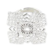 Bague estampe carrée 22 mm argenté x1