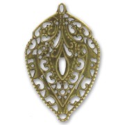 Pendentif léger feuille 56 mm bronze x1