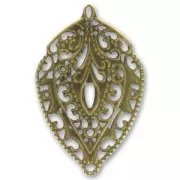 Pendentif léger feuille 56 mm bronze x1