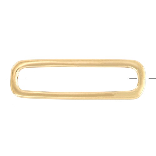 Intercalaire rectangle arrondi 21x6 mm - Plaqué Or 3 microns x1